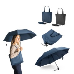 Guarda-chuva 2 em 1 com sacola de compras em poliéster reciclado incluso personalizado