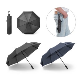 Guarda-chuva, dobrável, em poliéster 100% reciclado pongee 190T com abertura e fecho automático brinde