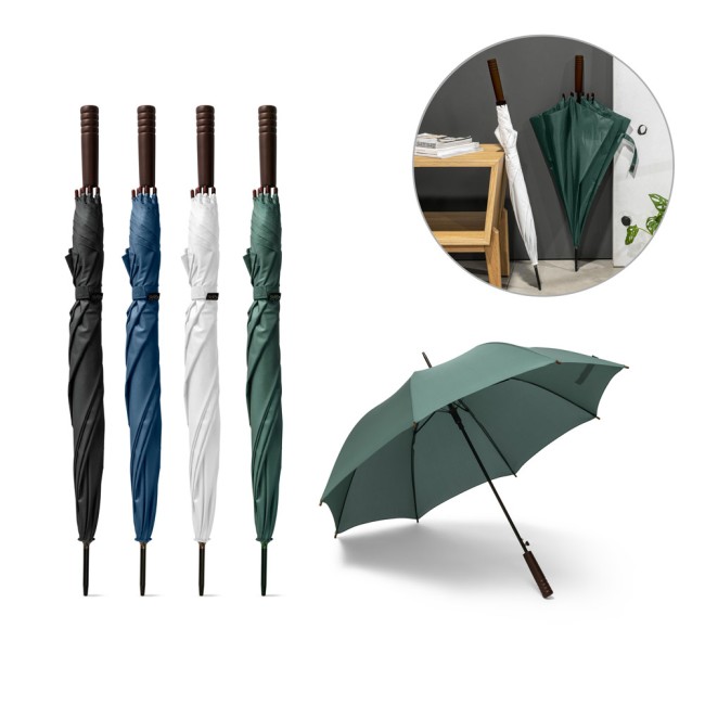 Guarda-chuva em 100% poliéster reciclado pongee 190T com abertura automática promocional