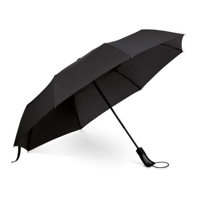Guarda-chuva, dobrável, em 190T pongee com abertura e fecho automático corporativo