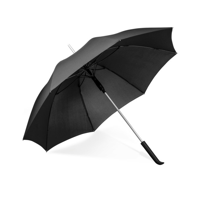 Guarda-chuva em 190T pongee com varetas em fibra de vidro com logotipo