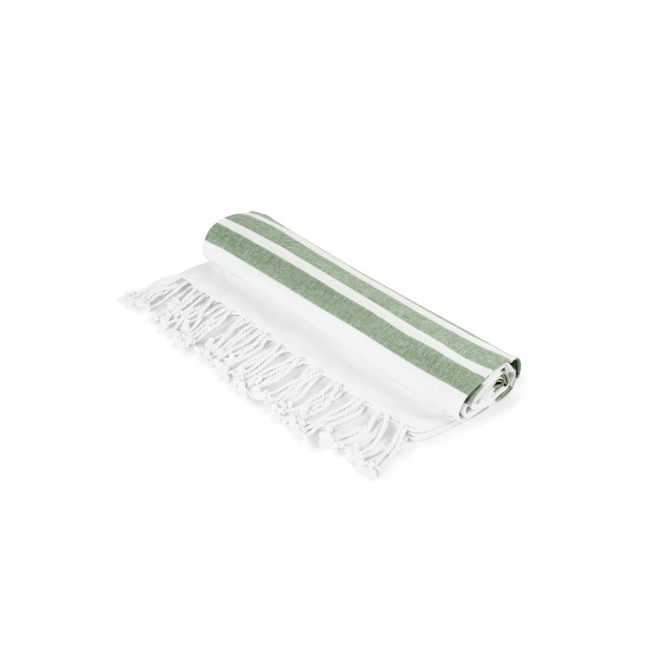 Toalha de praia em algodão 70% reciclado e poliéster 30% reciclado (180 g/m²) promocional