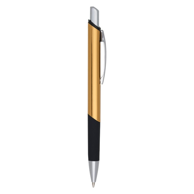 Caneta metal det. emborrachado com logotipo