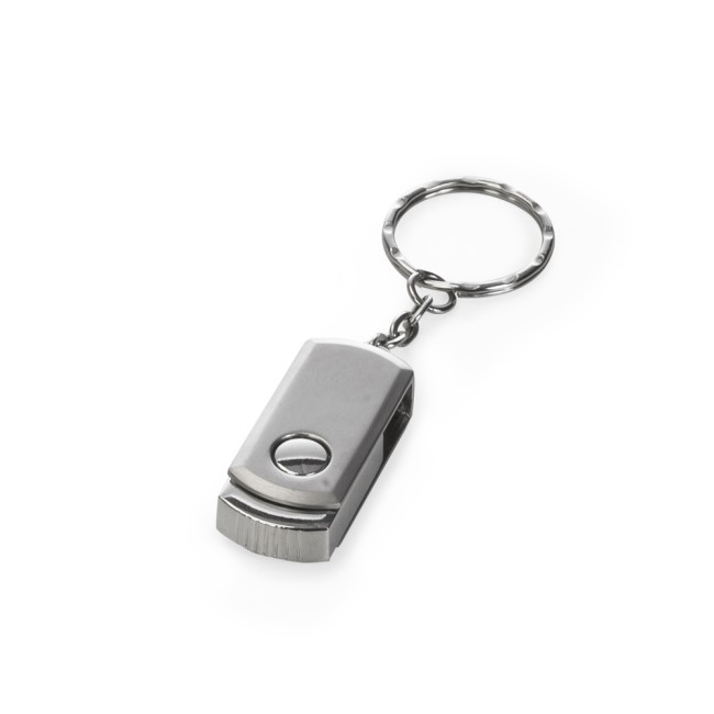 Pen drive giratório 4gb com corrente personalizado