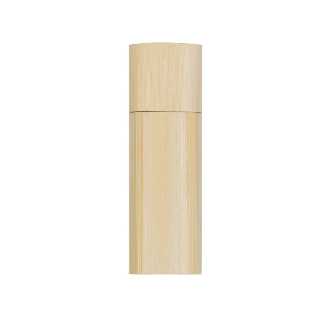 Pen drive bambu redondo 4gb com tampa promocional