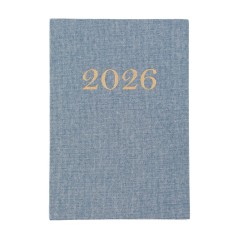 Agenda diária 2026 de linho corporativa