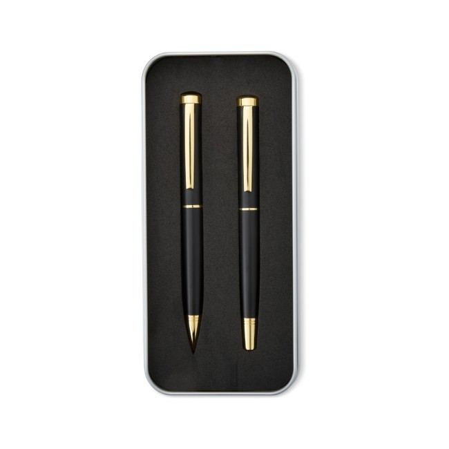 Kit caneta esferográfica e roller promocional