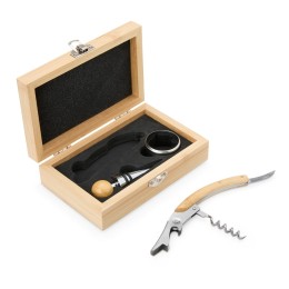 Kit vinho bambu 3 peças para brinde