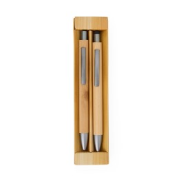 Kit ecológico caneta e lapiseira bambu personalizado