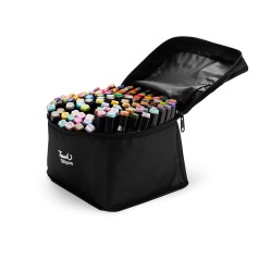 Kit canetas marcadoras pontas duplas com 120 cores com logotipo