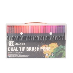 Kit canetinhas ponta dupla 120 cores promocional
