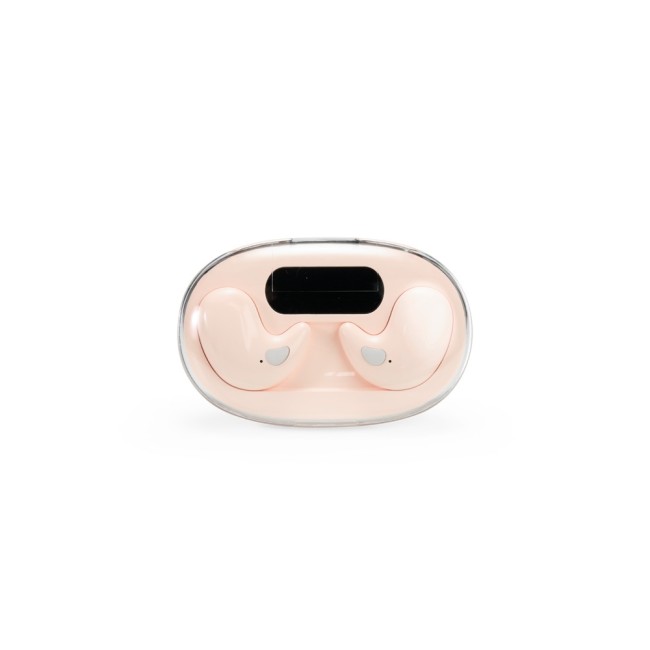Fone de ouvido bluetooth com case carregador com logotipo