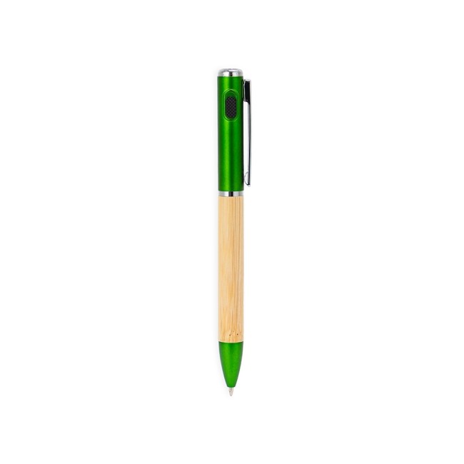Caneta metal e bambu com led personalizado