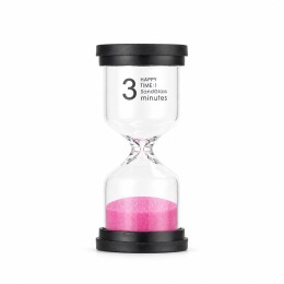 Ampulheta vidro areia rosa 3 min para empresas