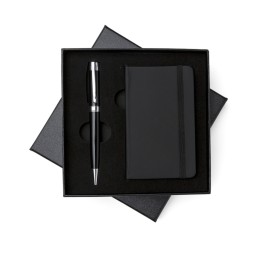 Kit caneta e caderneta tipo moleskine promocional