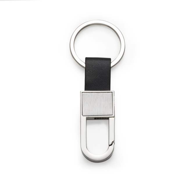 Chaveiro metal det. couro promocional