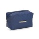 Necessaire puff matelassê com detalhe prata com logotipo