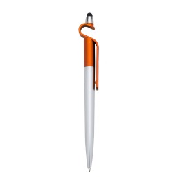 Caneta plástica p. celular e ponta touch  com logotipo