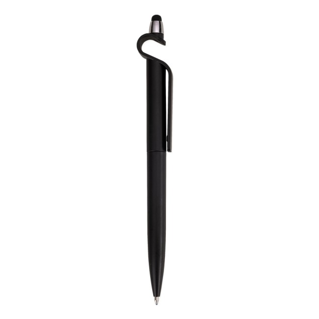 Caneta plastica com suporte e touch promocional