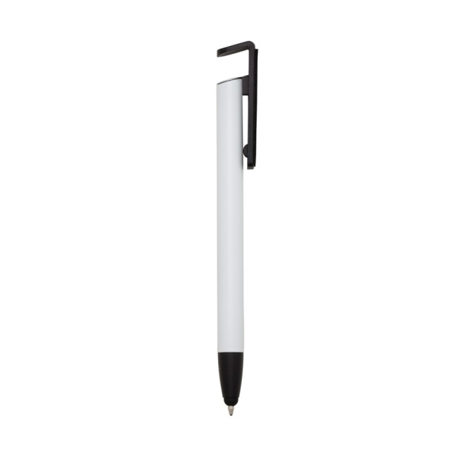 Caneta base celular com limpador de tela e porta touch para brinde