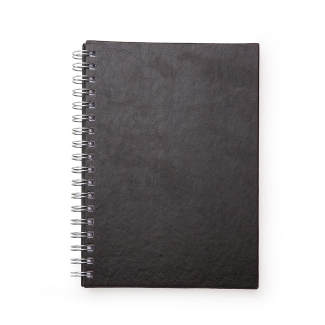 Caderno com capa de couro sintético 17 x 24cm para empresas