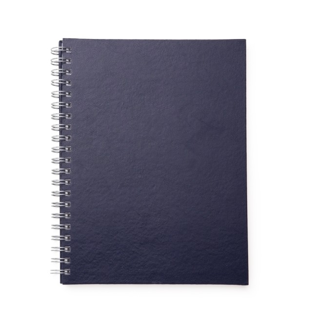 Caderno com capa de couro sintético 21 x 28 cm com logotipo
