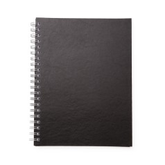 Caderno com capa de couro sintético 21 x 28 cm com logotipo