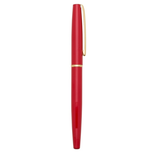 Caneta roller de metal com 1 anel com logotipo