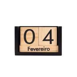 Calendário permanente madeira com logotipo