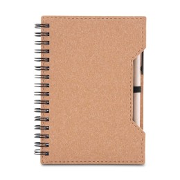 Caderno de papelão com caneta personalizado