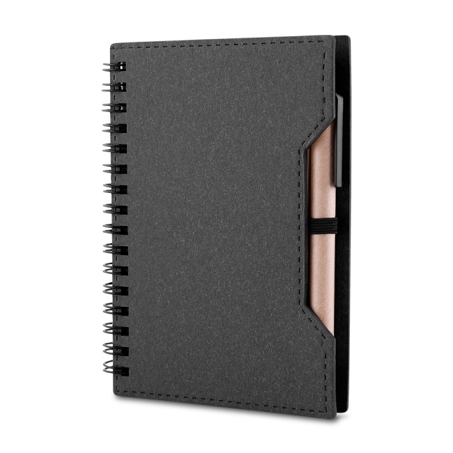 Caderno de papelão com caneta personalizado