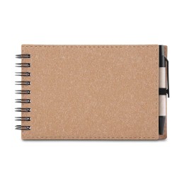 Bloco de anotações papelão com caneta personalizado