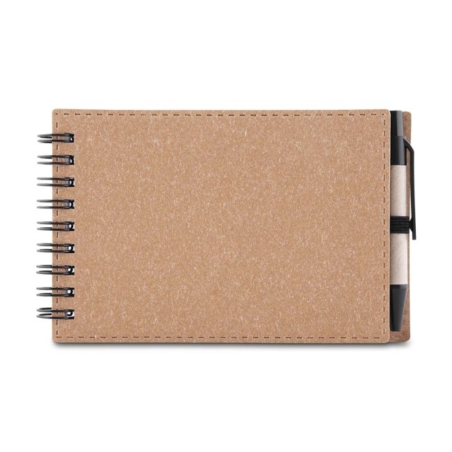 Bloco de anotações papelão com caneta personalizado