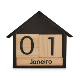 Calendário permanente madeira para brinde