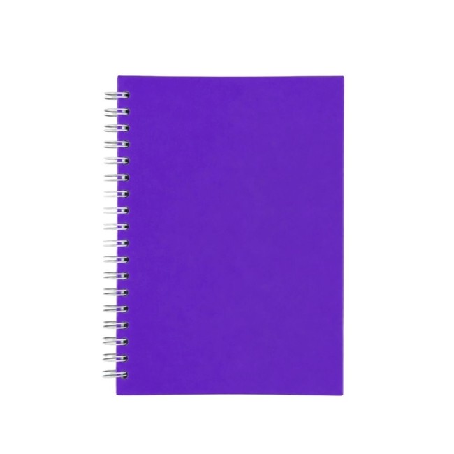 Caderno capa fosca com pauta com logotipo