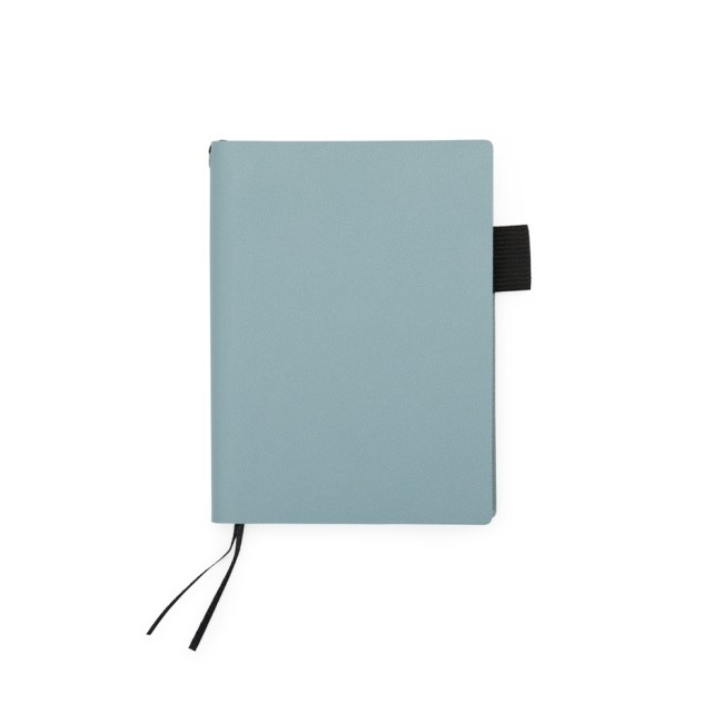 Caderno em couro sintético com logotipo