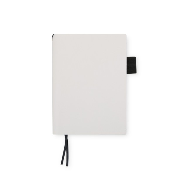 Caderno em couro sintético com logotipo