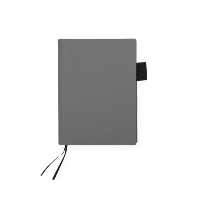 Caderno em couro sintético com logotipo
