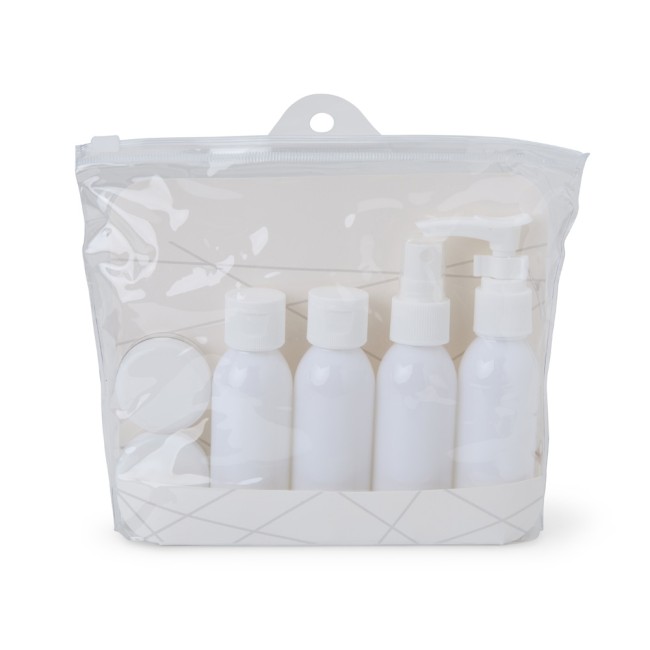 Kit viagem plástico 6 peças personalizado