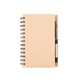 Caderno ecológico com autoadesivos e caneta para brinde
