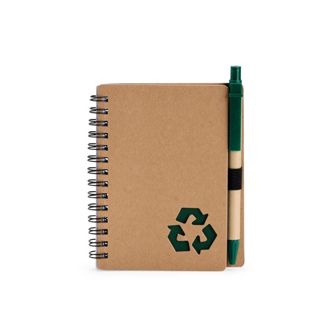 Caderno ecológico com caneta promocional