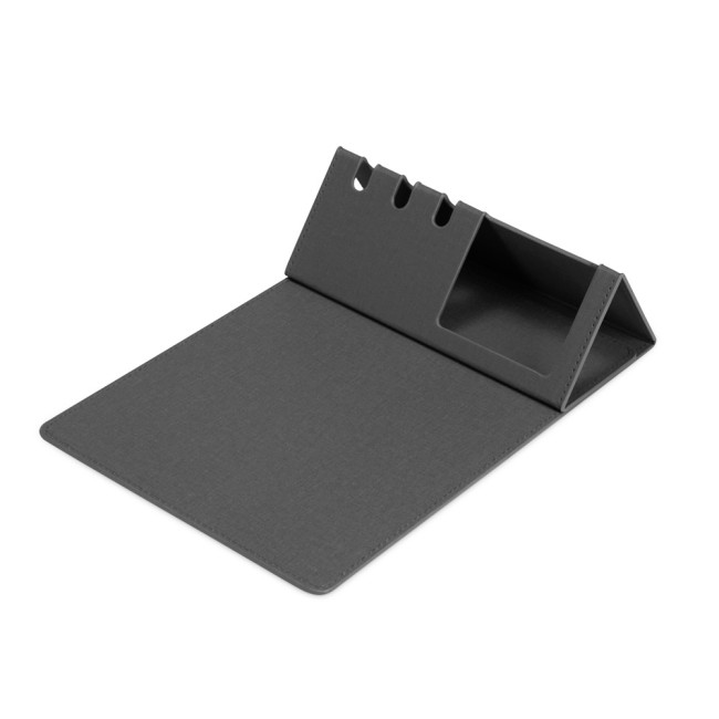 Mouse pad com suporte celular e caneta promocional