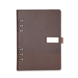 Caderno fichário couro sintético promocional