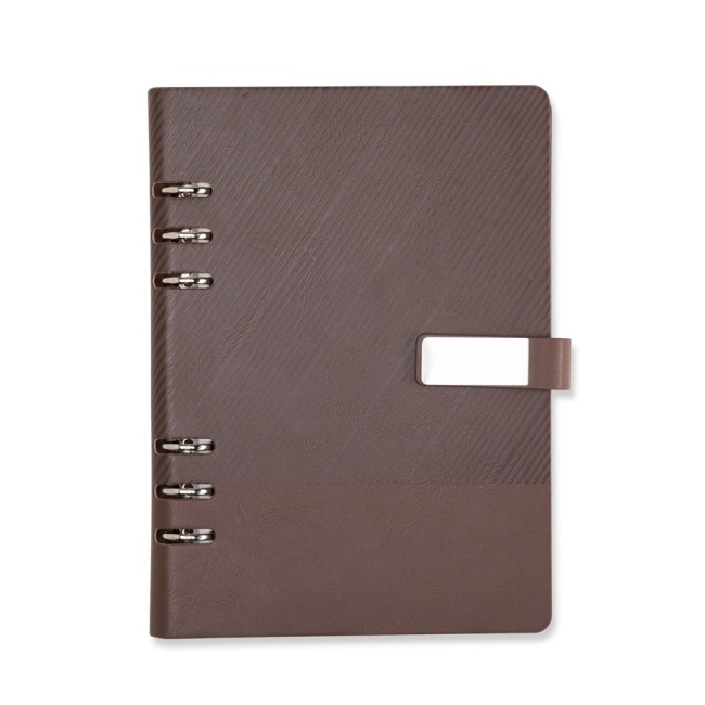 Caderno fichário couro sintético promocional