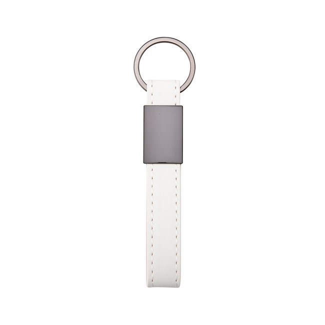 Chaveiro metal com couro sintético personalizado