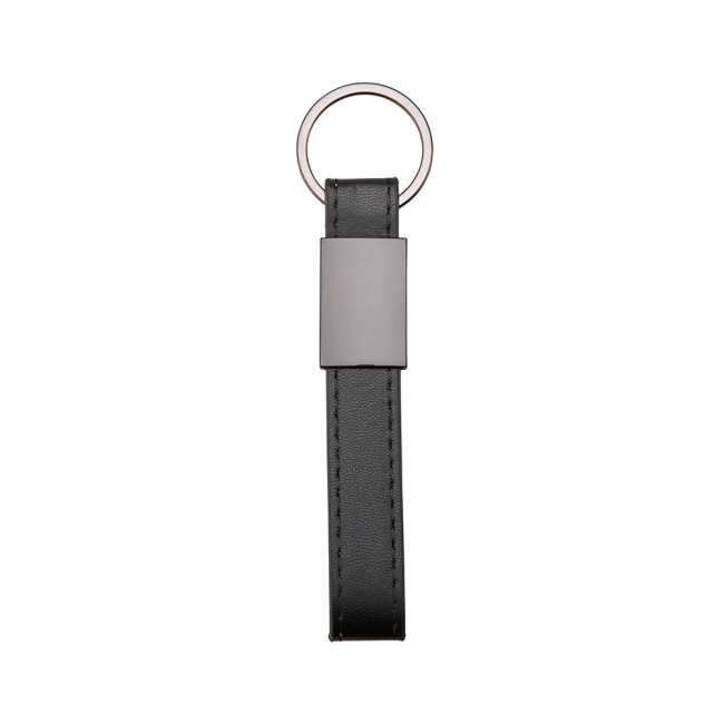 Chaveiro metal com couro sintético personalizado