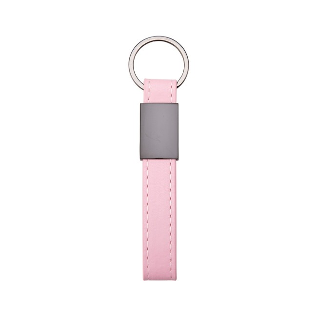 Chaveiro metal com couro sintético personalizado