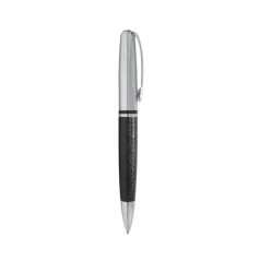 Caneta metal brilhante com couro para brinde